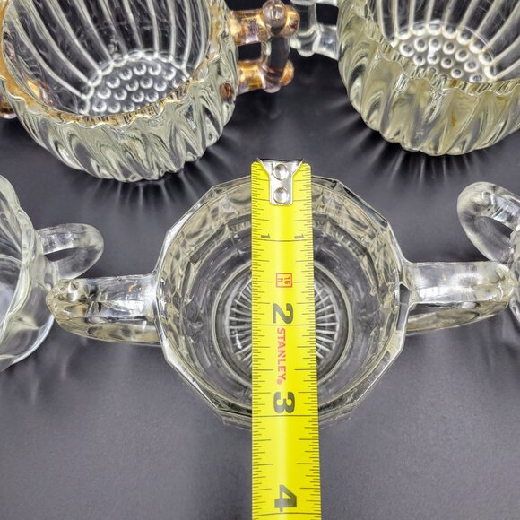 Vintage Sugar Bowls Condiment Servers Clear Glass Serving Kitchen Lot Of 5 Read - Picture 8 of 8